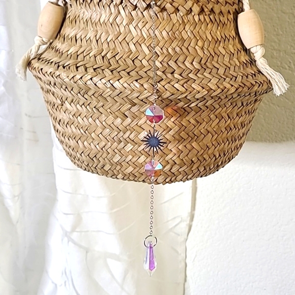 Suncatcher Silver Tone Rainbow Crystal Home Office Indoor Outdoor Summer Decor - Picture 5 of 5